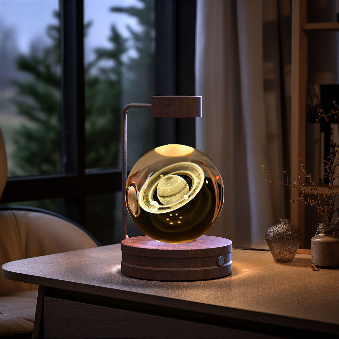 Crystal Ball Night Light USB Power Warm Bedside Light