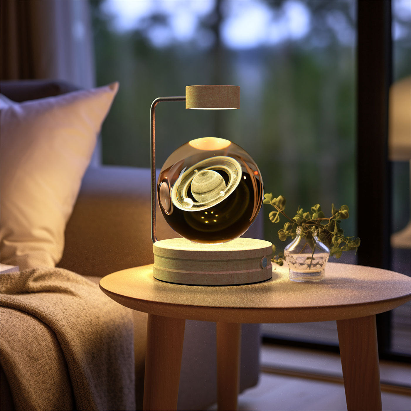 Crystal Ball Night Light USB Power Warm Bedside Light