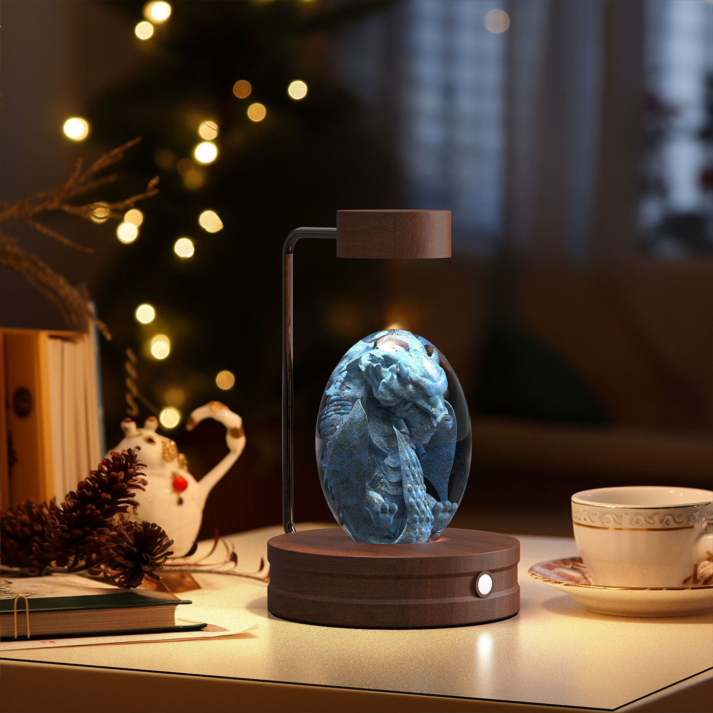 Crystal Ball Night Light USB Power Warm Bedside Light