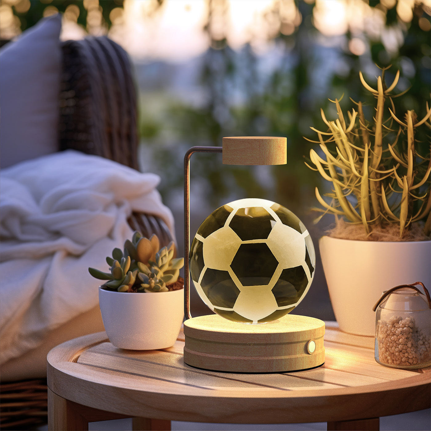 Crystal Ball Night Light USB Power Warm Bedside Light