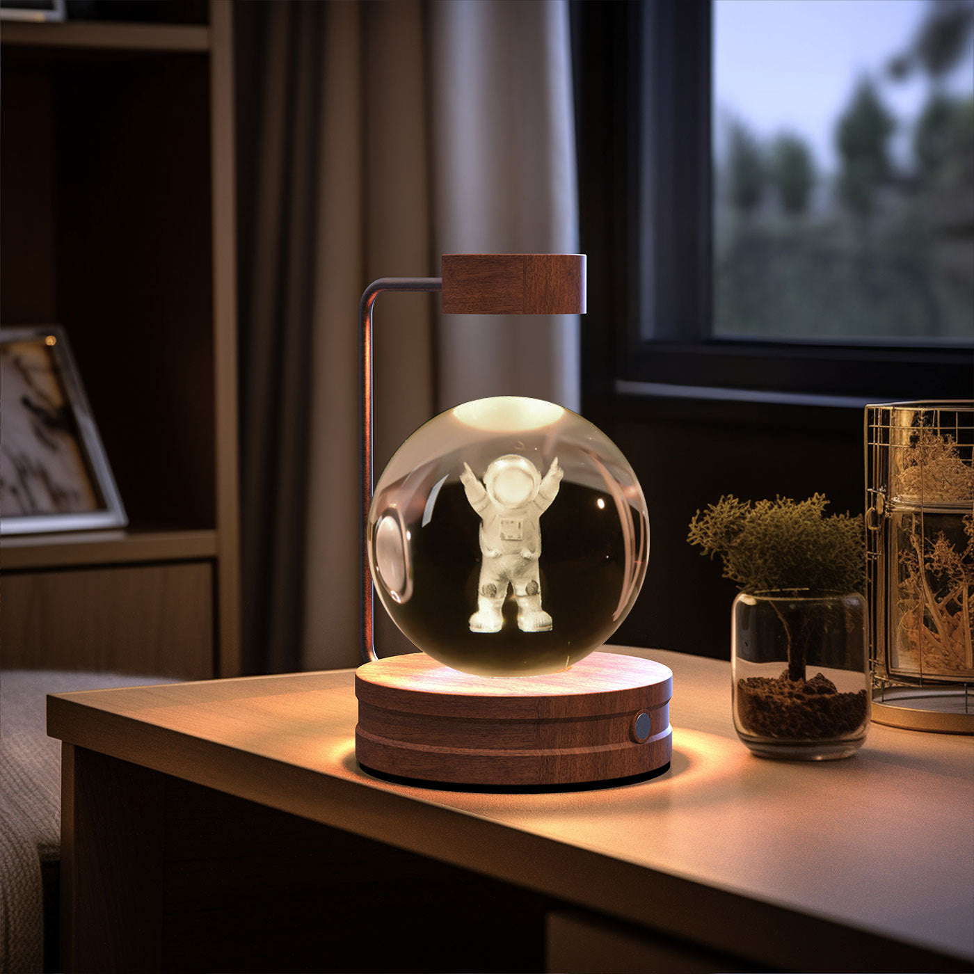 Crystal Ball Night Light USB Power Warm Bedside Light