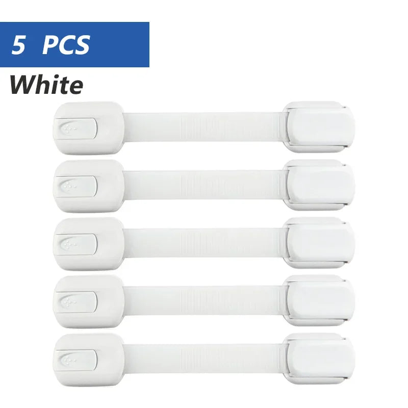 5/10pc Child Safety Strap Locks Baby Locks for Cabinets and Drawers Adhesive Pads Toilet Fridge & More No Installation Required