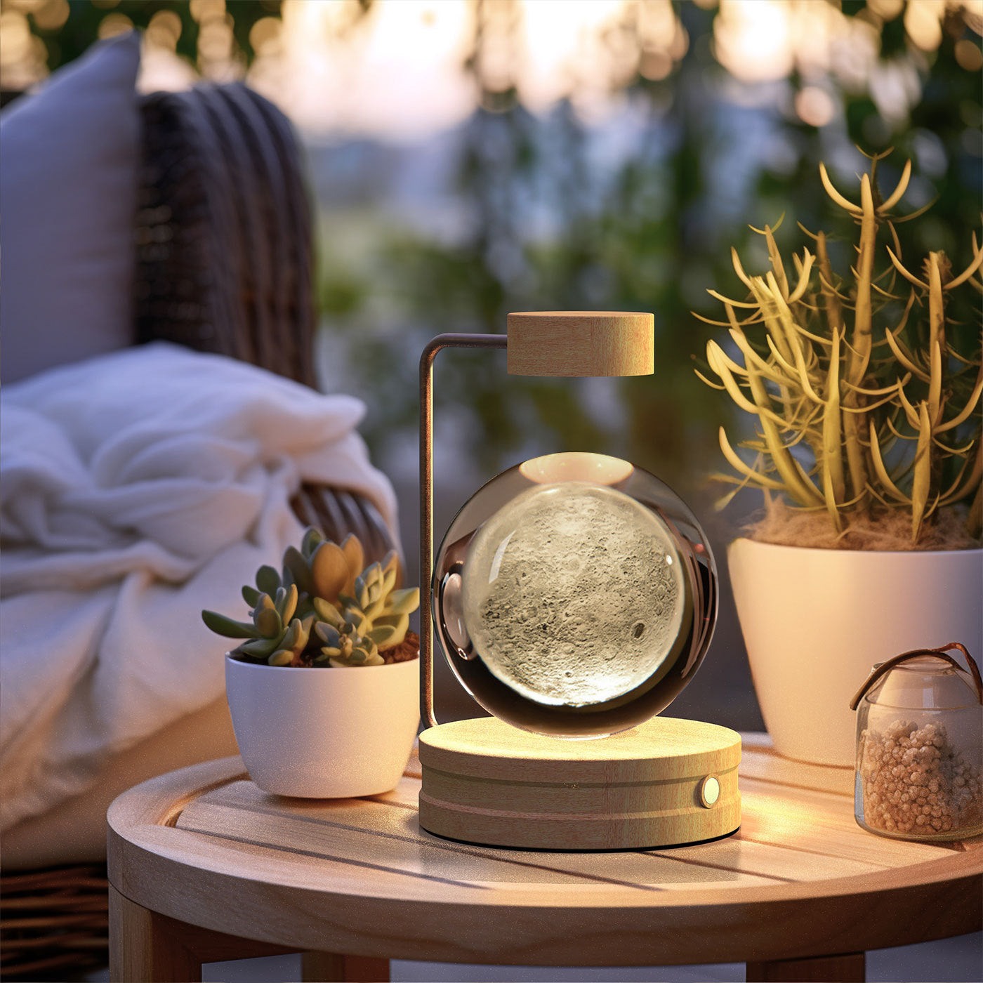 Crystal Ball Night Light USB Power Warm Bedside Light