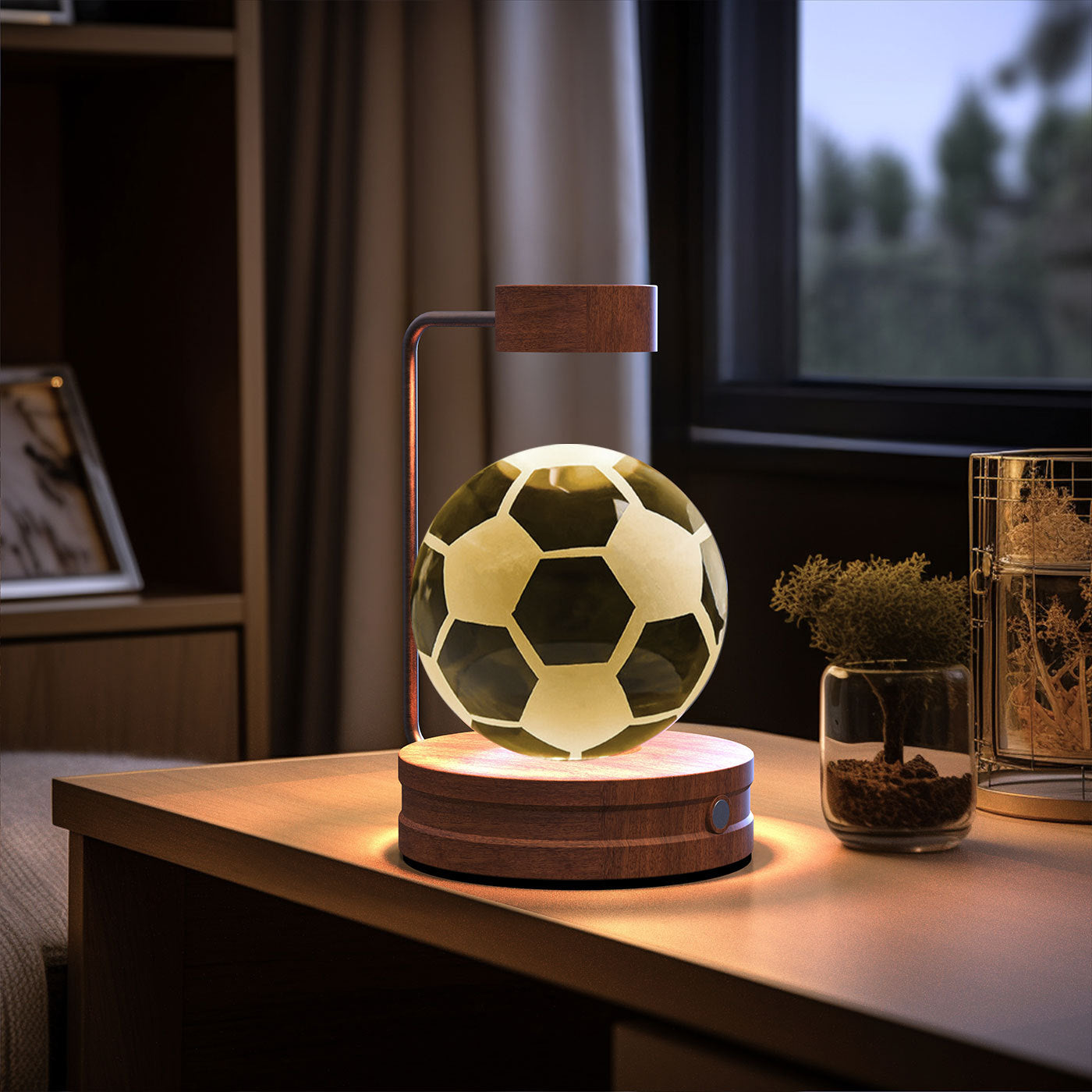 Crystal Ball Night Light USB Power Warm Bedside Light