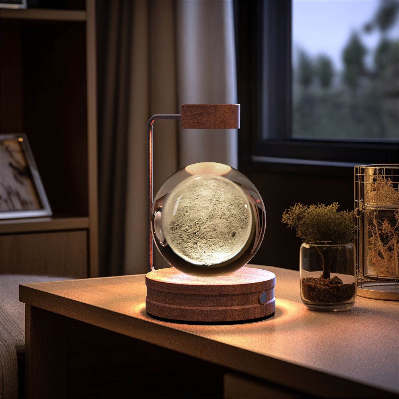 Crystal Ball Night Light USB Power Warm Bedside Light
