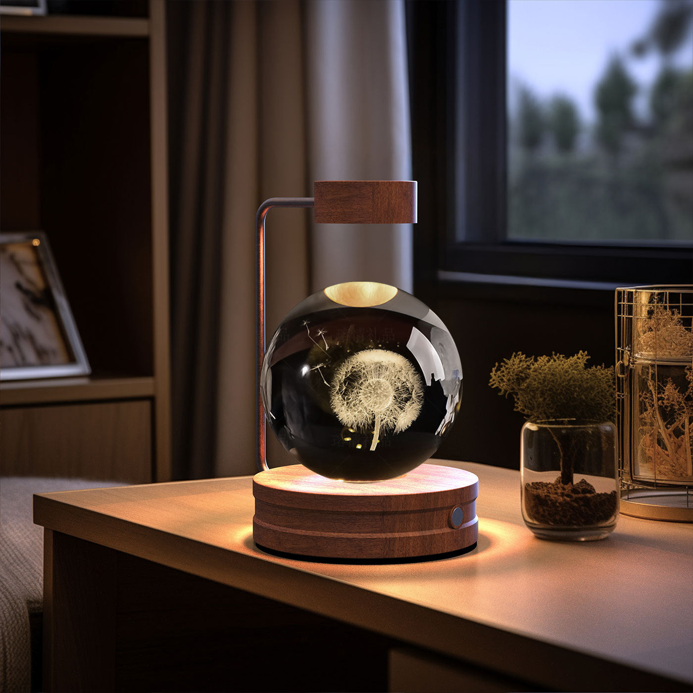 Crystal Ball Night Light USB Power Warm Bedside Light