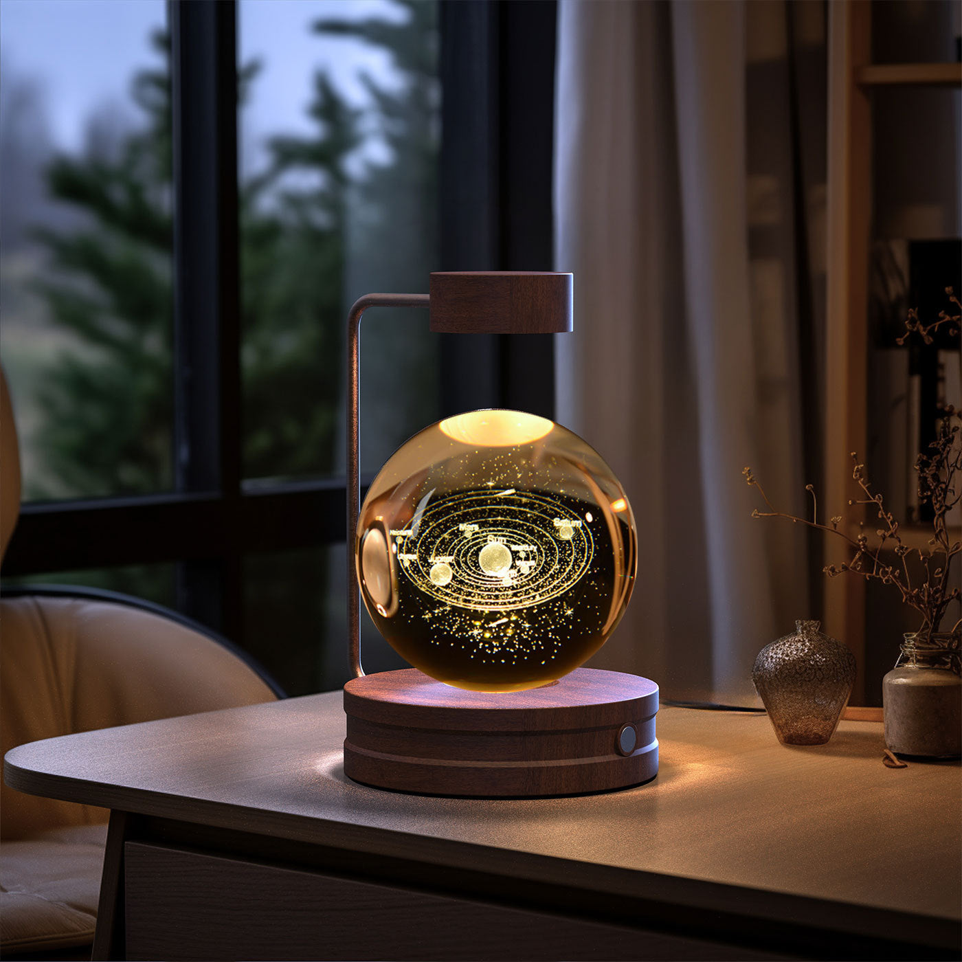 Crystal Ball Night Light USB Power Warm Bedside Light