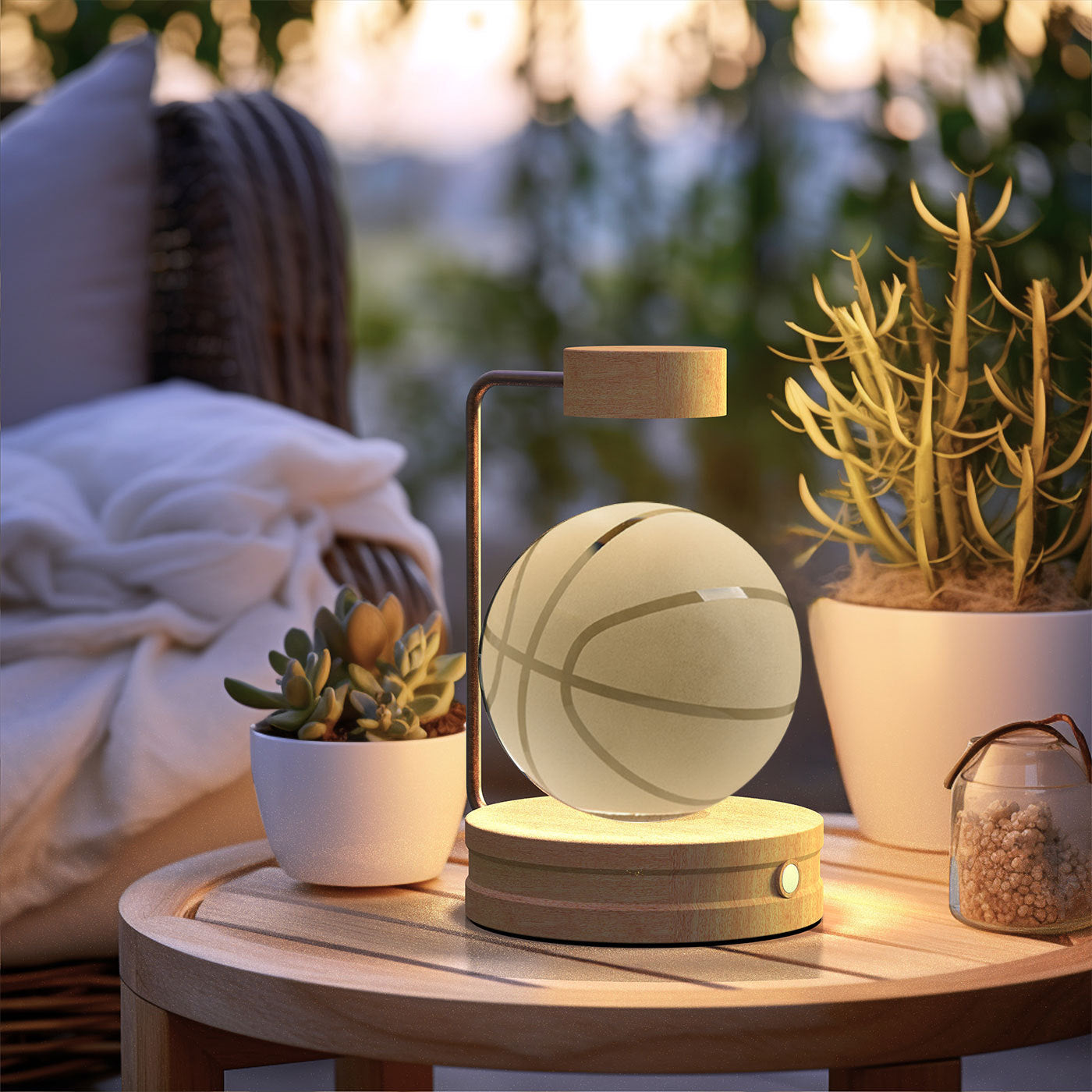 Crystal Ball Night Light USB Power Warm Bedside Light