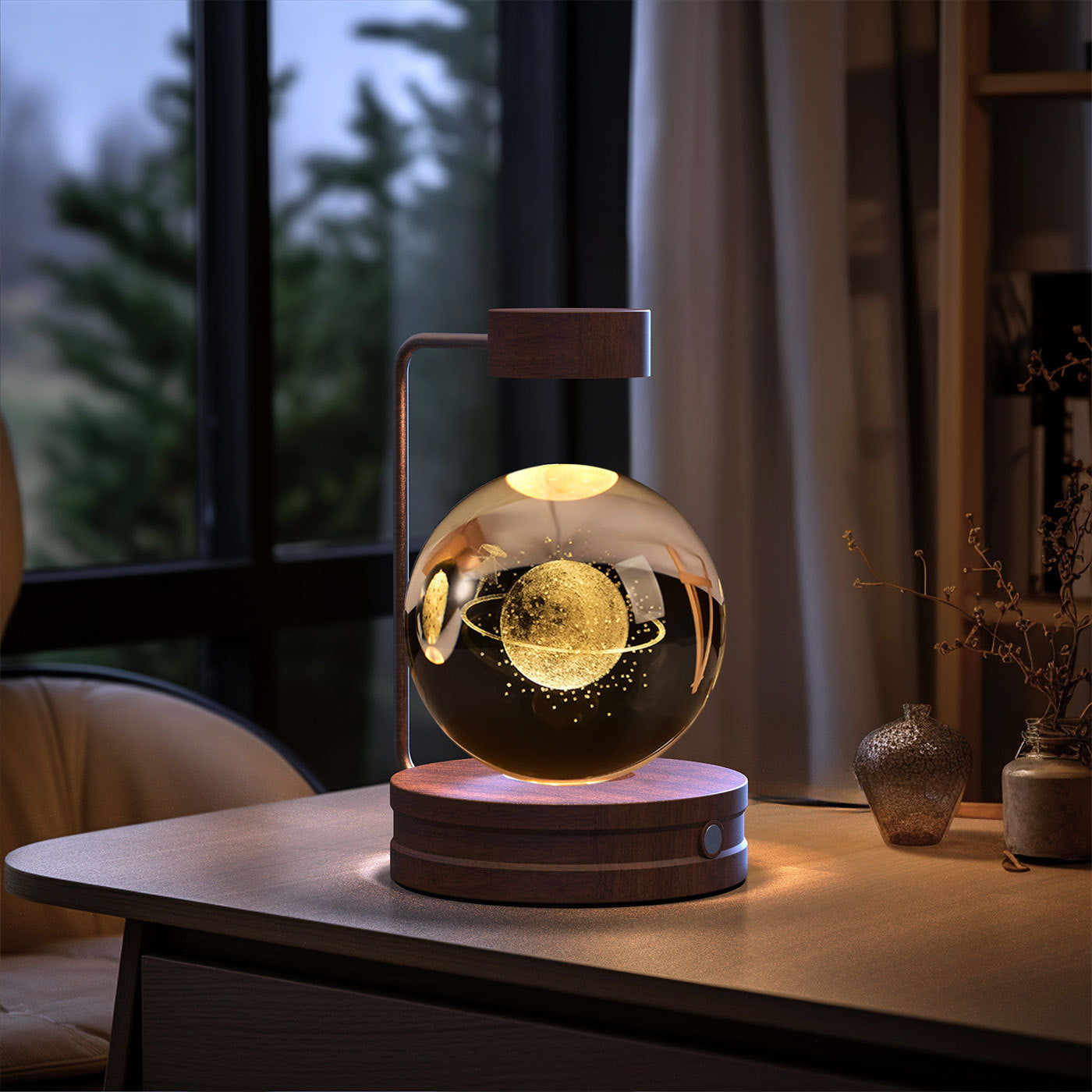 Crystal Ball Night Light USB Power Warm Bedside Light