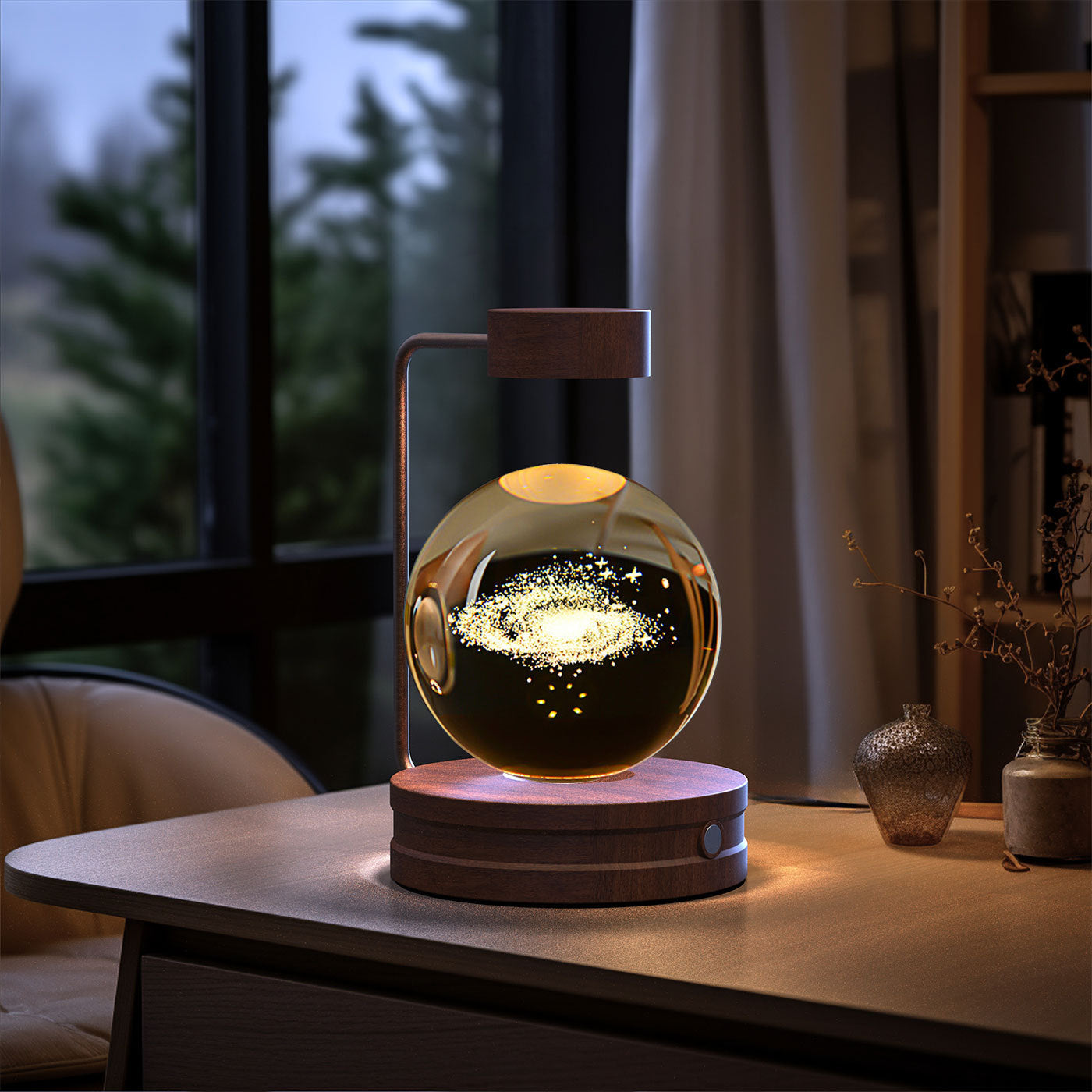 Crystal Ball Night Light USB Power Warm Bedside Light